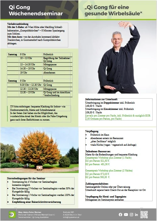Qi Gong im Schlosshotel Gumpoldskirchen